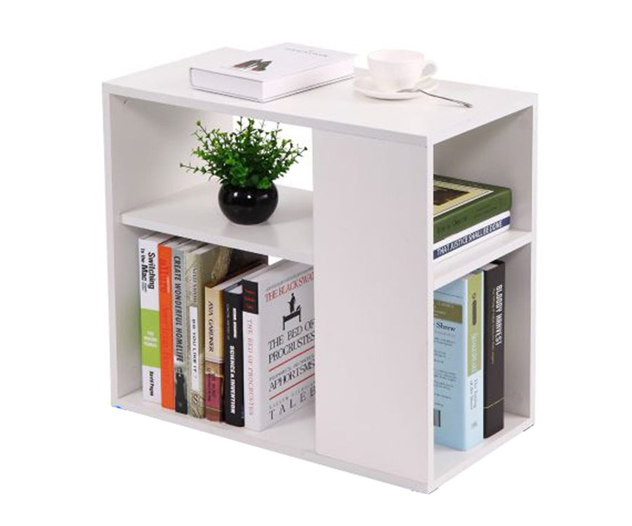 Side table and coffee table with storage space - White