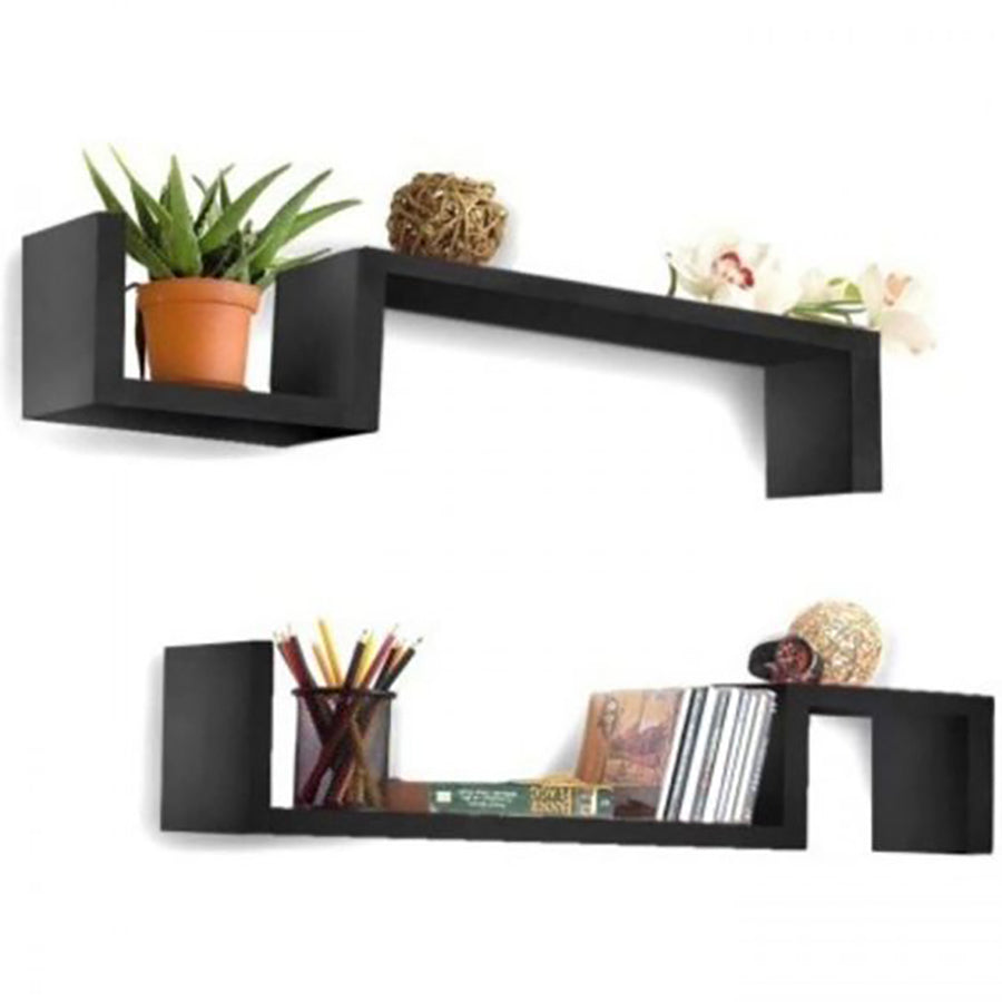 Solid Wood Wall Mounted Floating Shelves For Books And Accessories 2pieces
