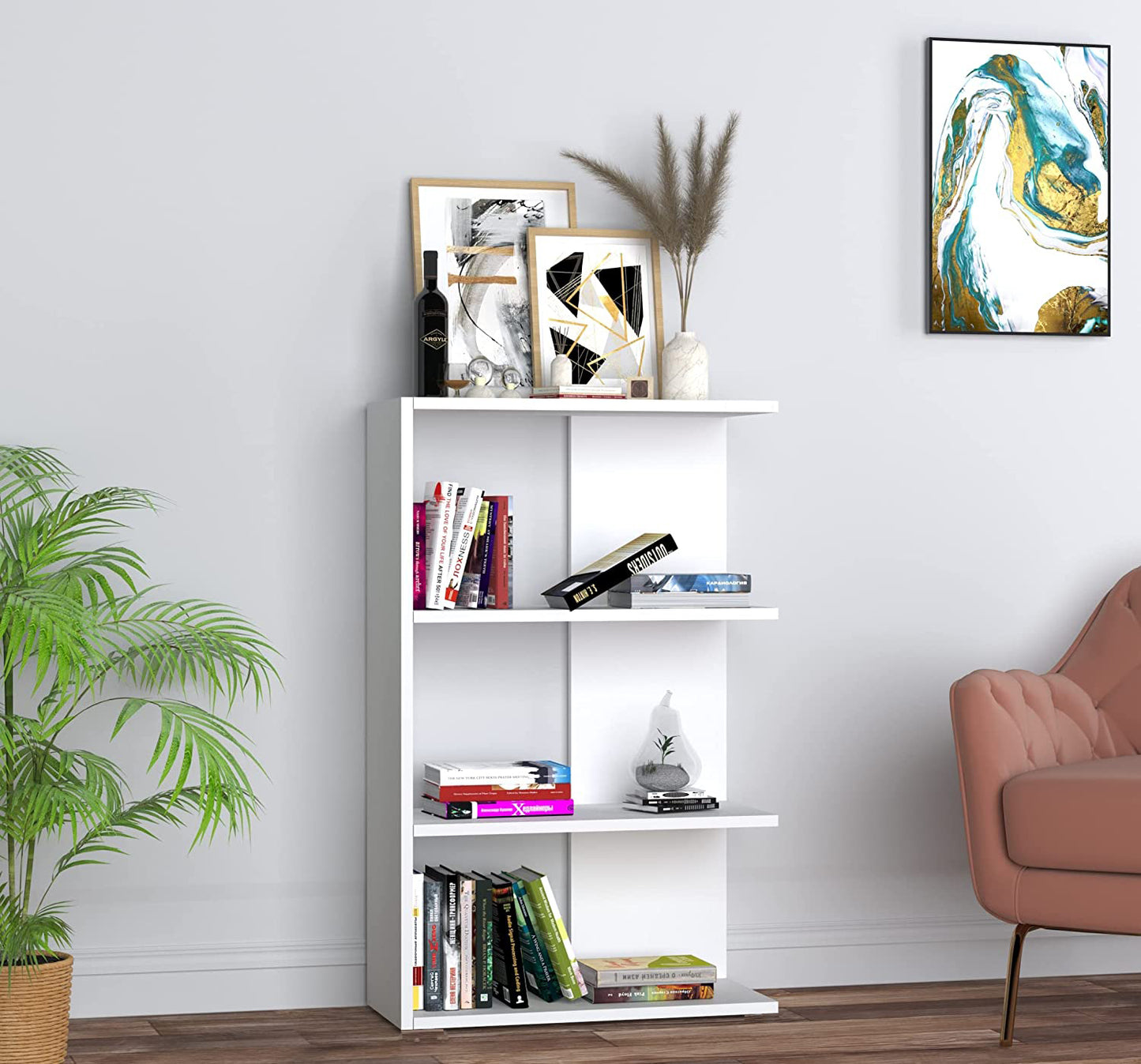 Minimalist Open Shelf Bookshelf β Modern Storage Solution - White