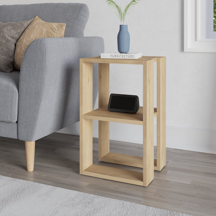White Bedside Table with Open Shelves