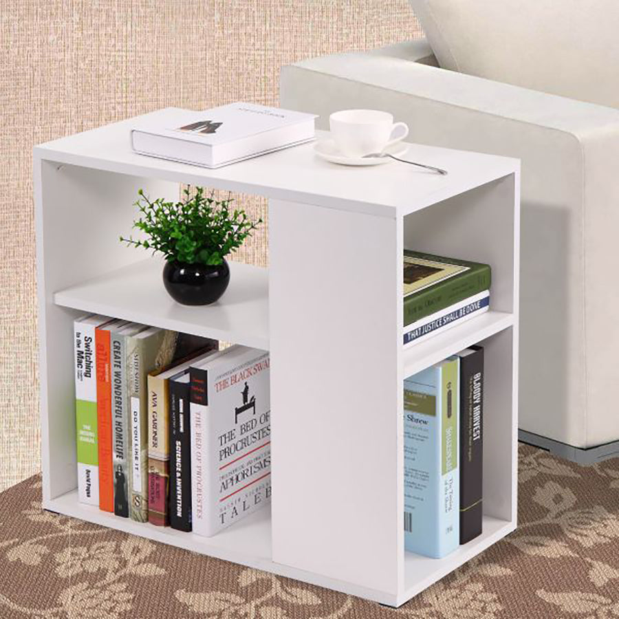 Side table and coffee table with storage space - White