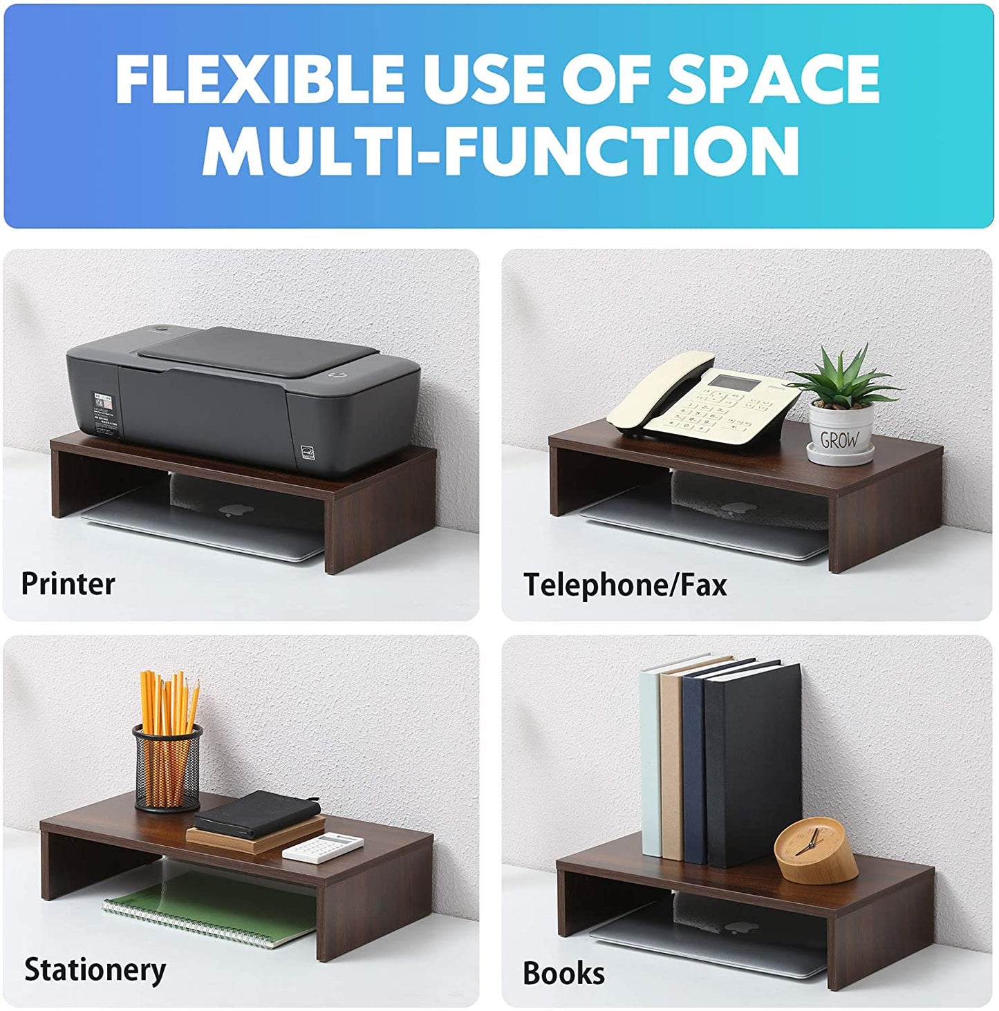 Ergonomic Monitor Stand Riser - Desk Organizer for Home and Office