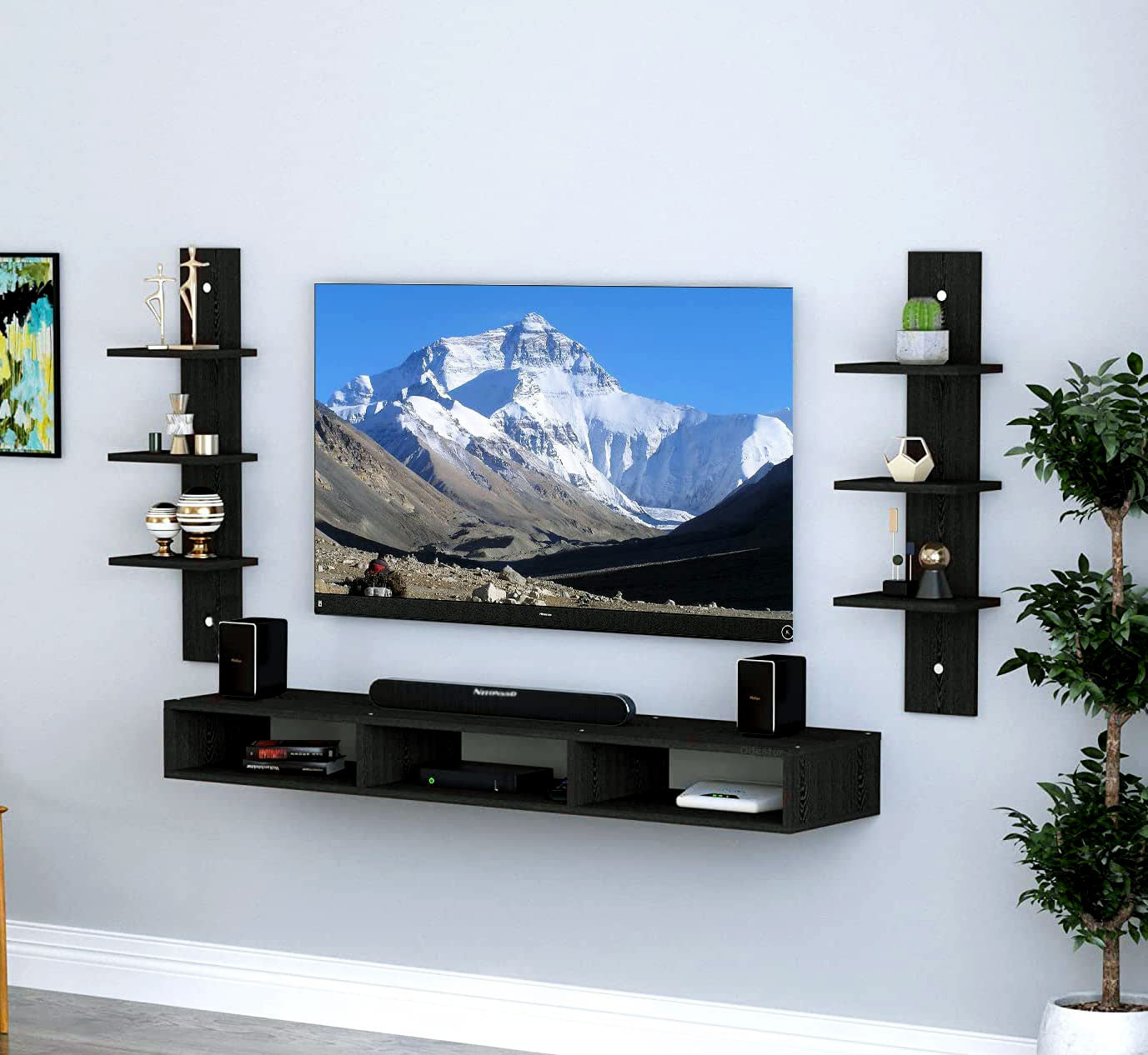 TV Unit, Cabinet, with TV Stand Unit Wall Shelf