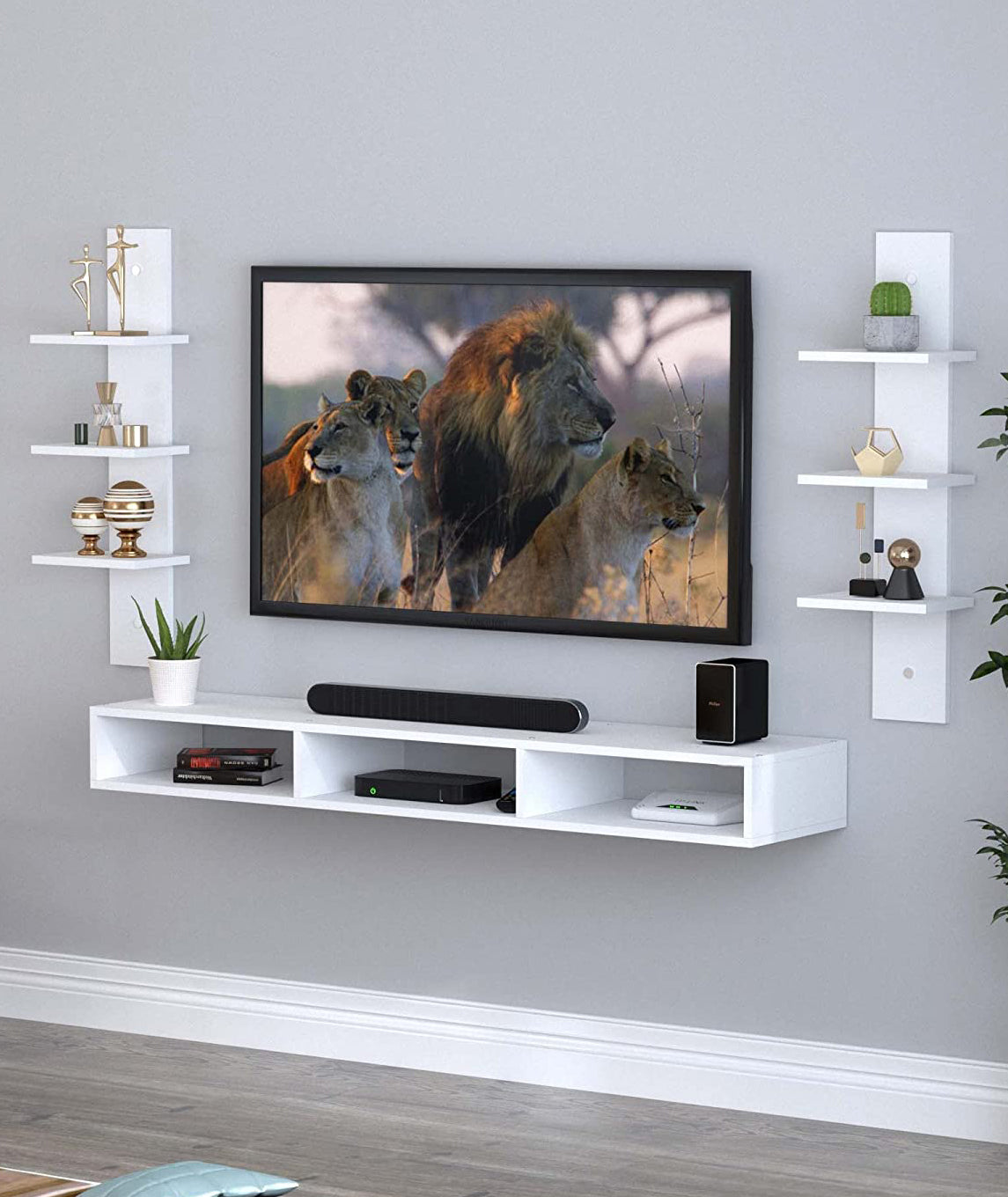 TV Unit, Cabinet, with TV Stand Unit Wall Shelf