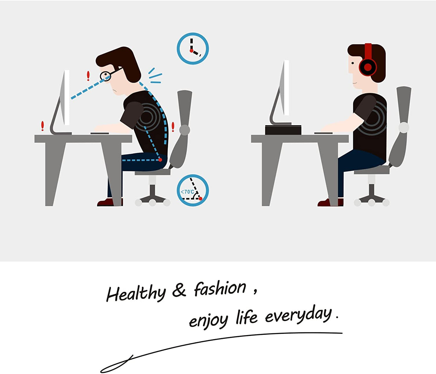 Ergonomic Monitor Stand Riser - Desk Organizer for Home and Office
