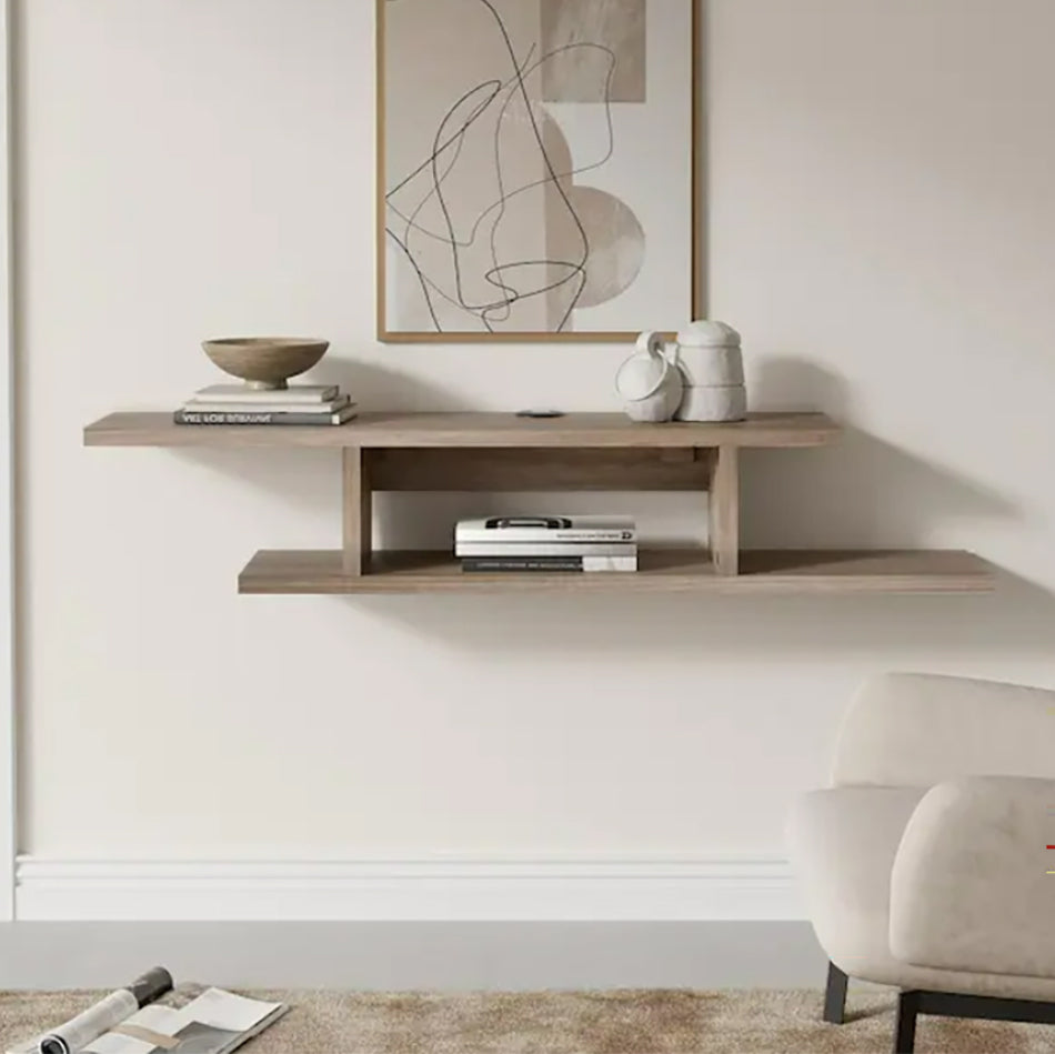 Floating TV Cabinet Stand Wall Mounted Media Console Shelf - Beige