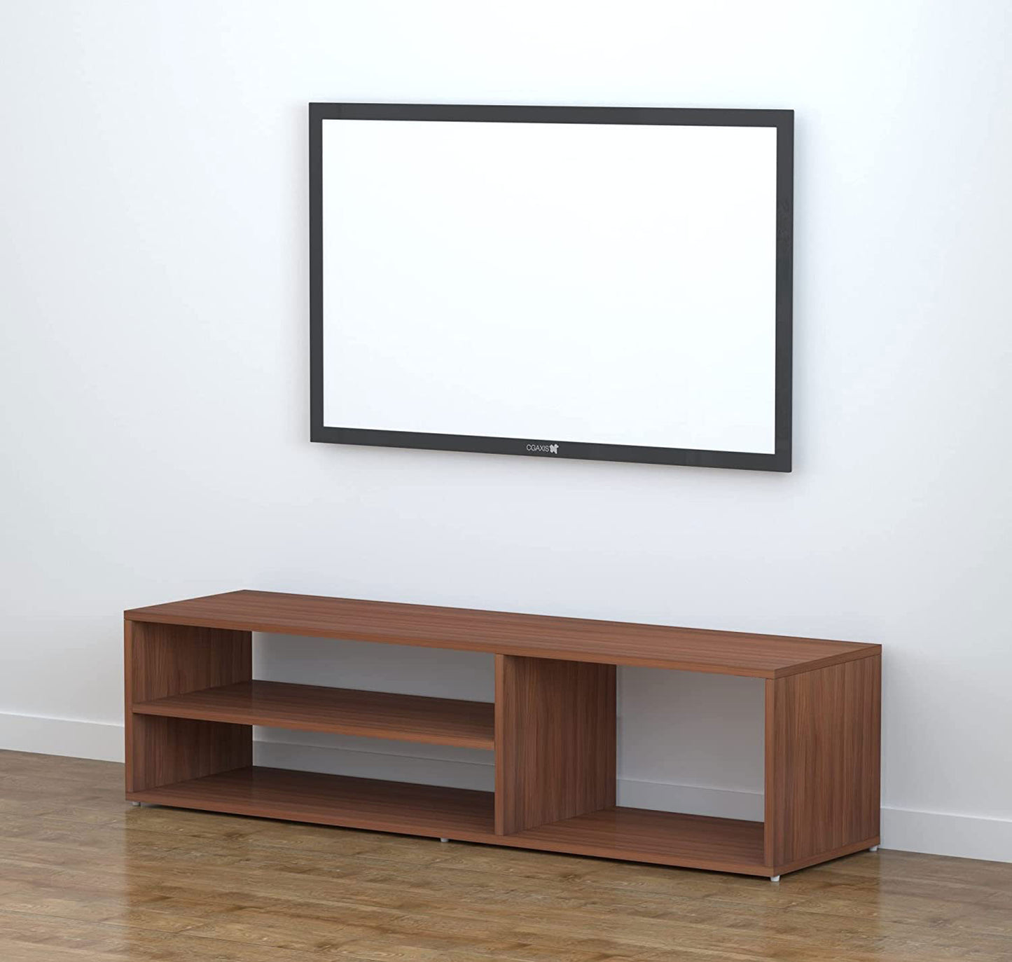 TV unit modern design with 1 side cabinets and 2 storage racks