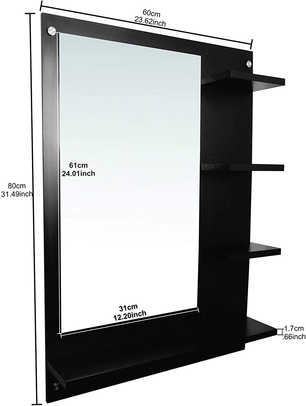 Wall-Mounted Modern Mirror Unit with Multiple Colors and Sizes