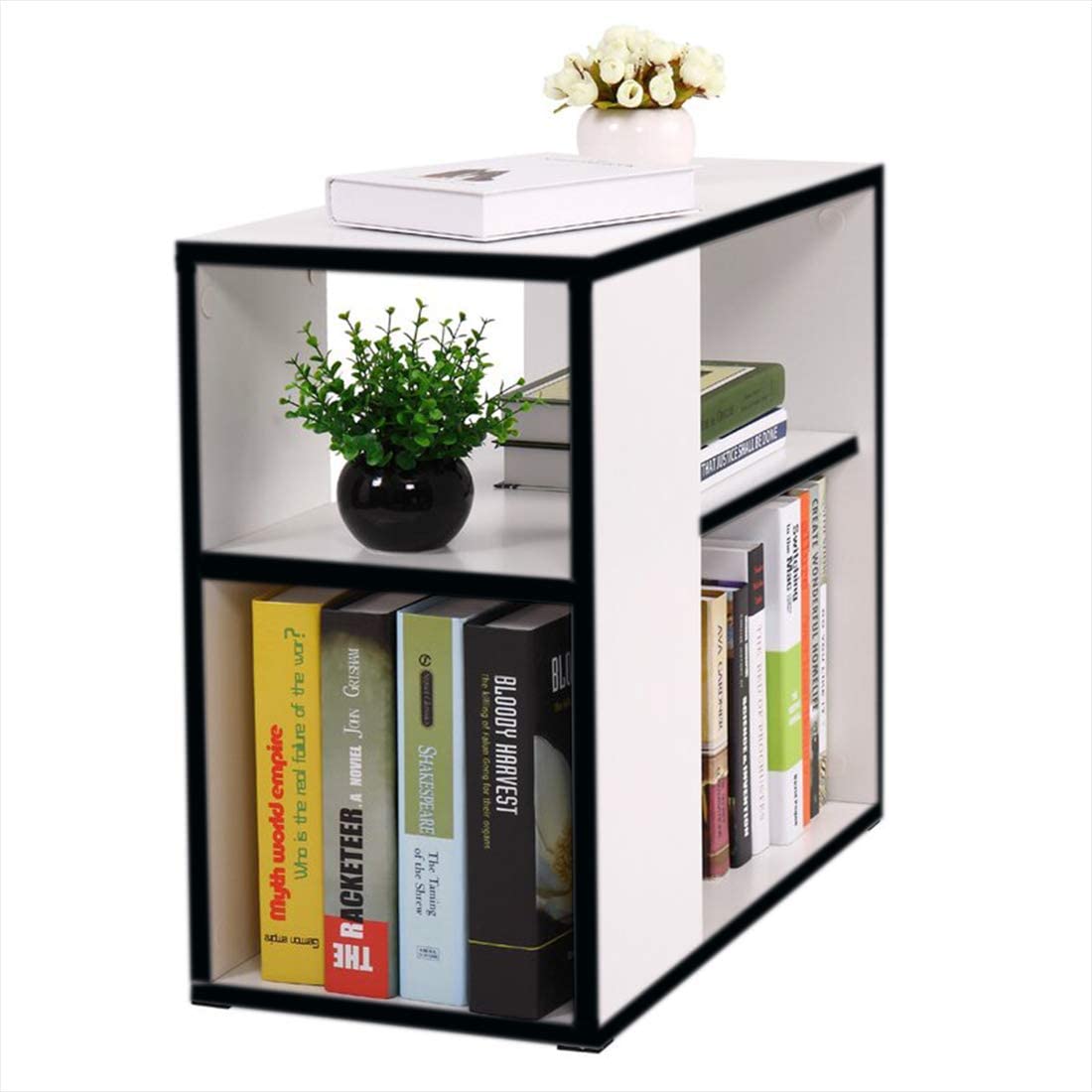 Side table and coffee table with storage space - Black & White