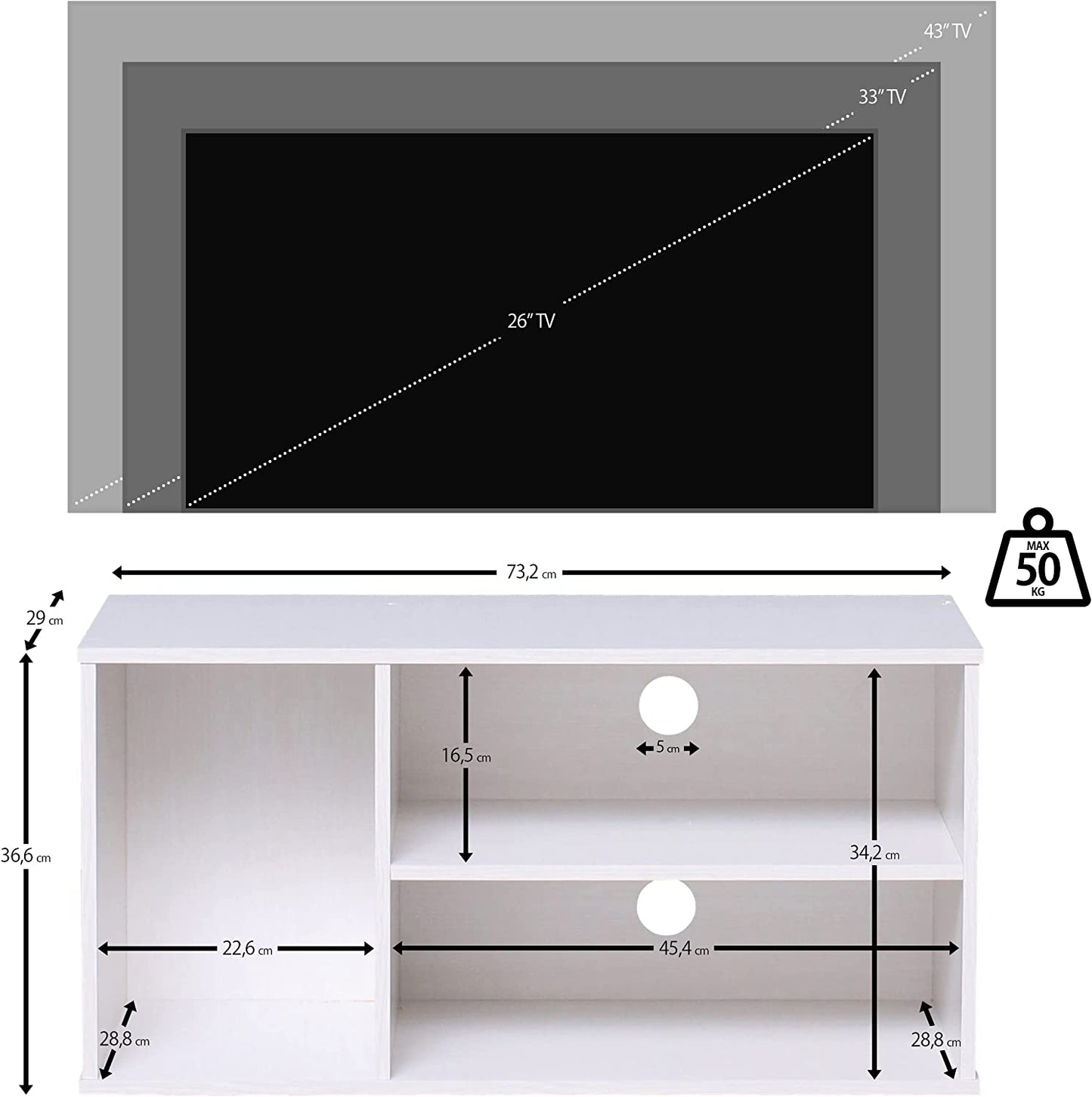 Modern TV Cabinet with Storage and Shelves