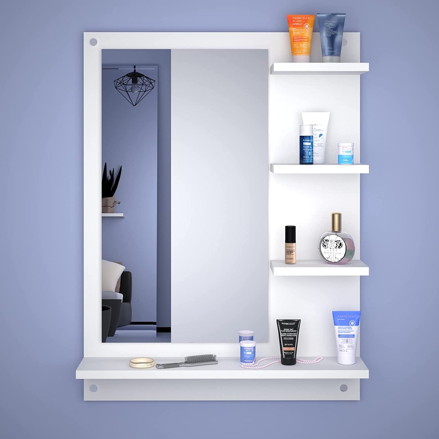 Wall-Mounted Modern Mirror Unit with Multiple Colors and Sizes