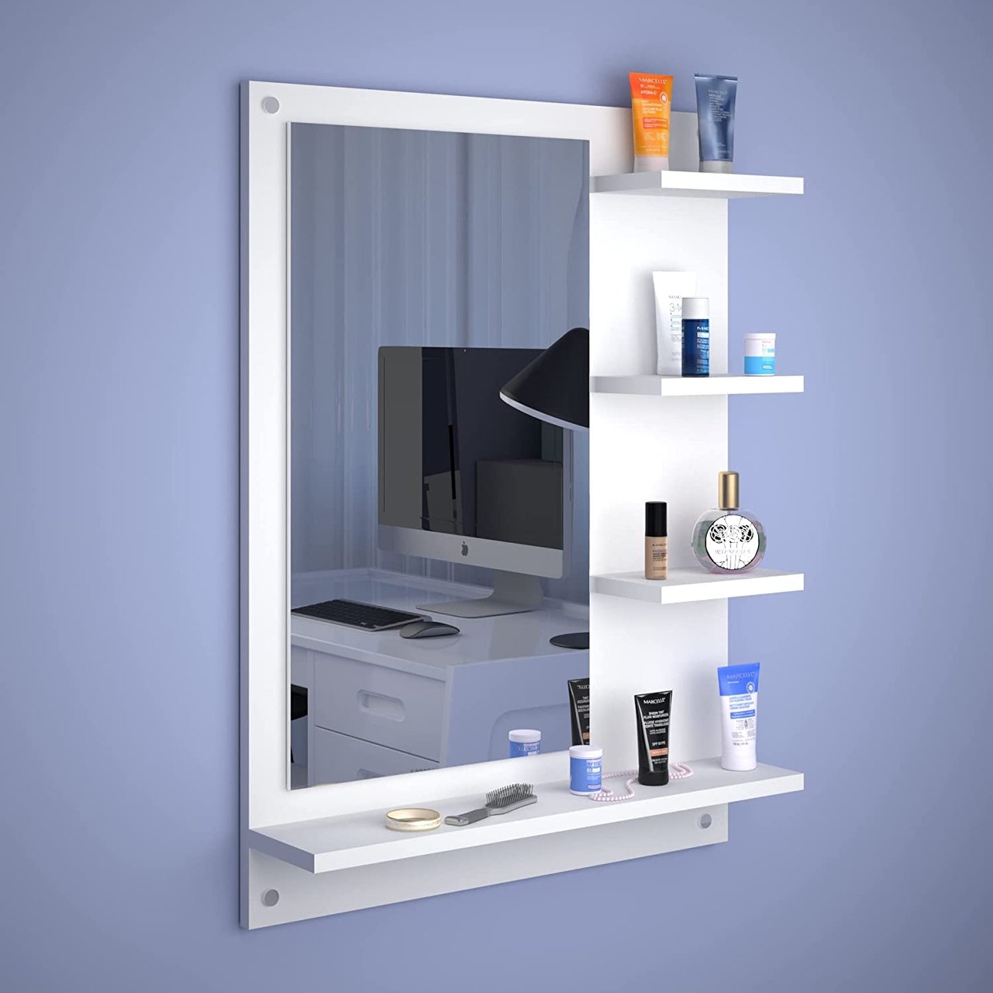 Wall-Mounted Modern Mirror Unit with Multiple Colors and Sizes