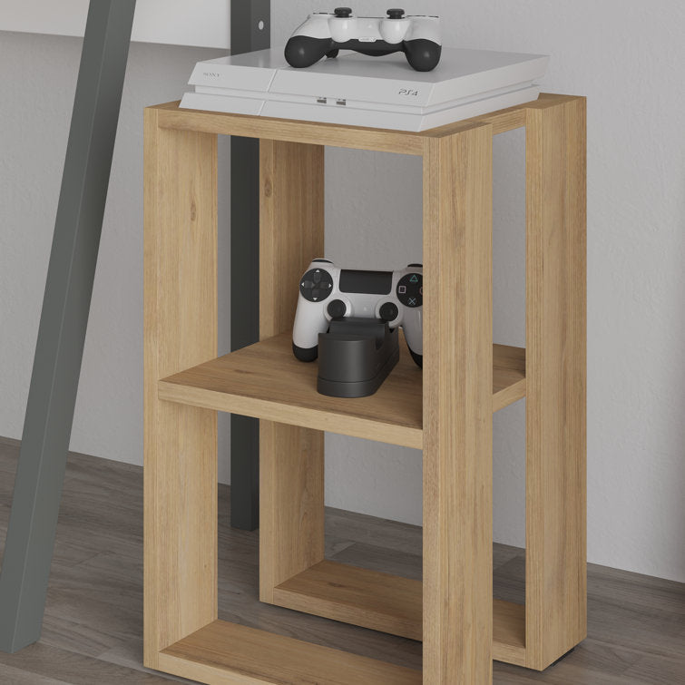 White Bedside Table with Open Shelves