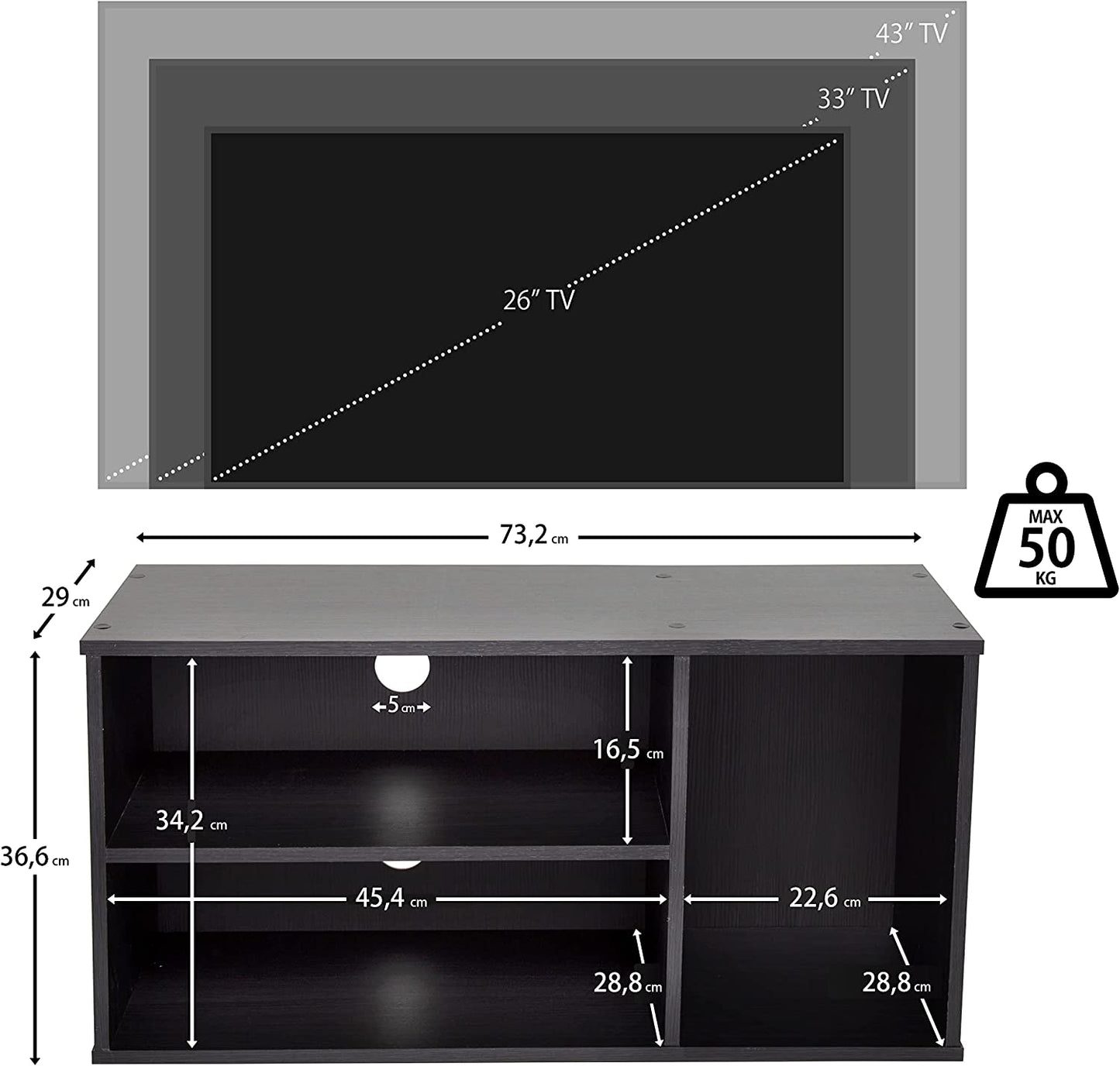 Modern TV Cabinet with Storage and Shelves