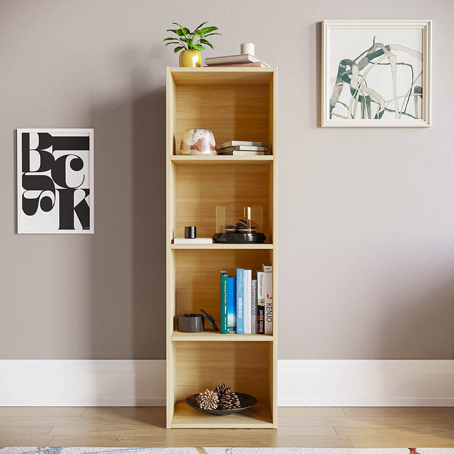 Modern 4-Tier Storage Unit with Shelves - Available in 3 Colors