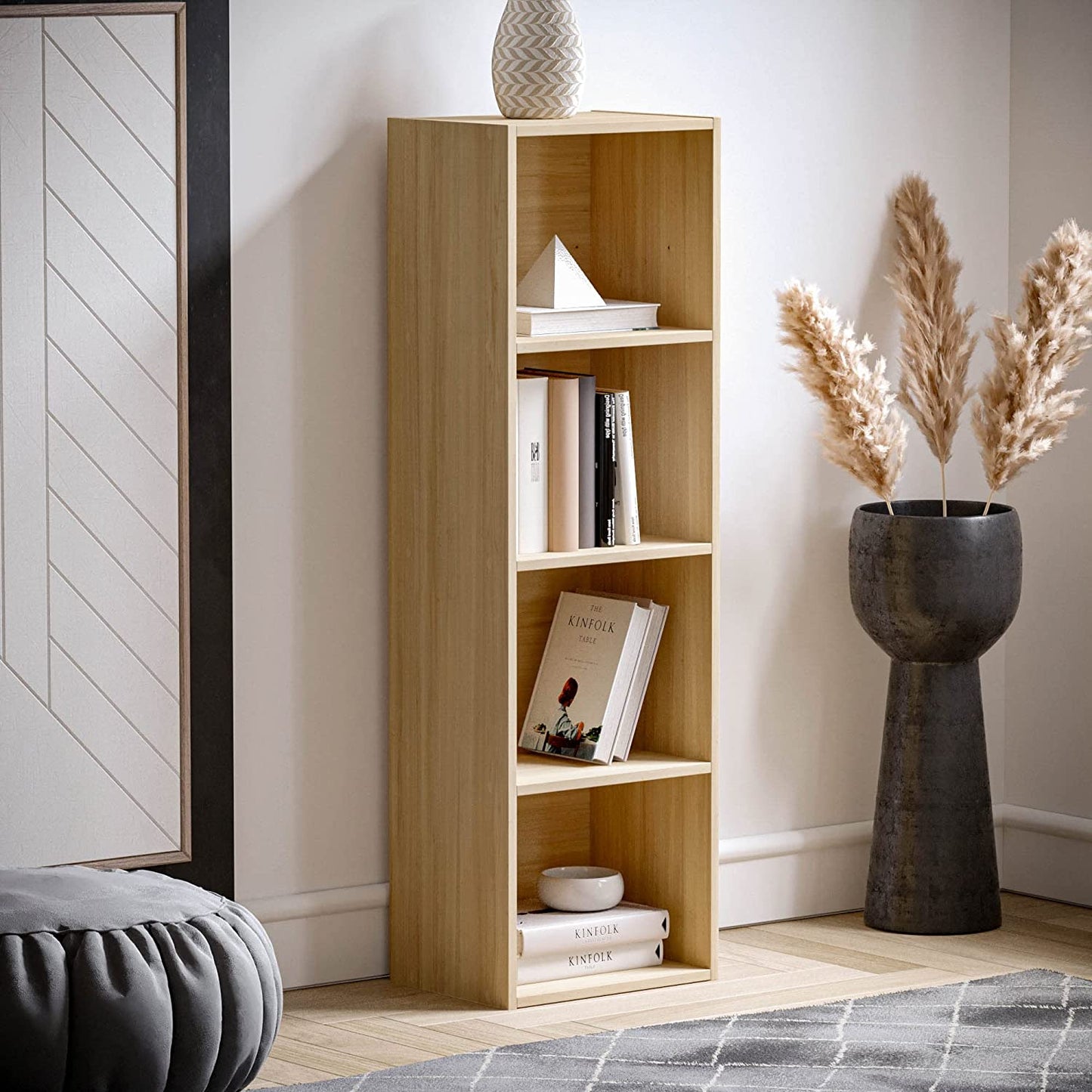 Modern 4-Tier Storage Unit with Shelves - Available in 3 Colors
