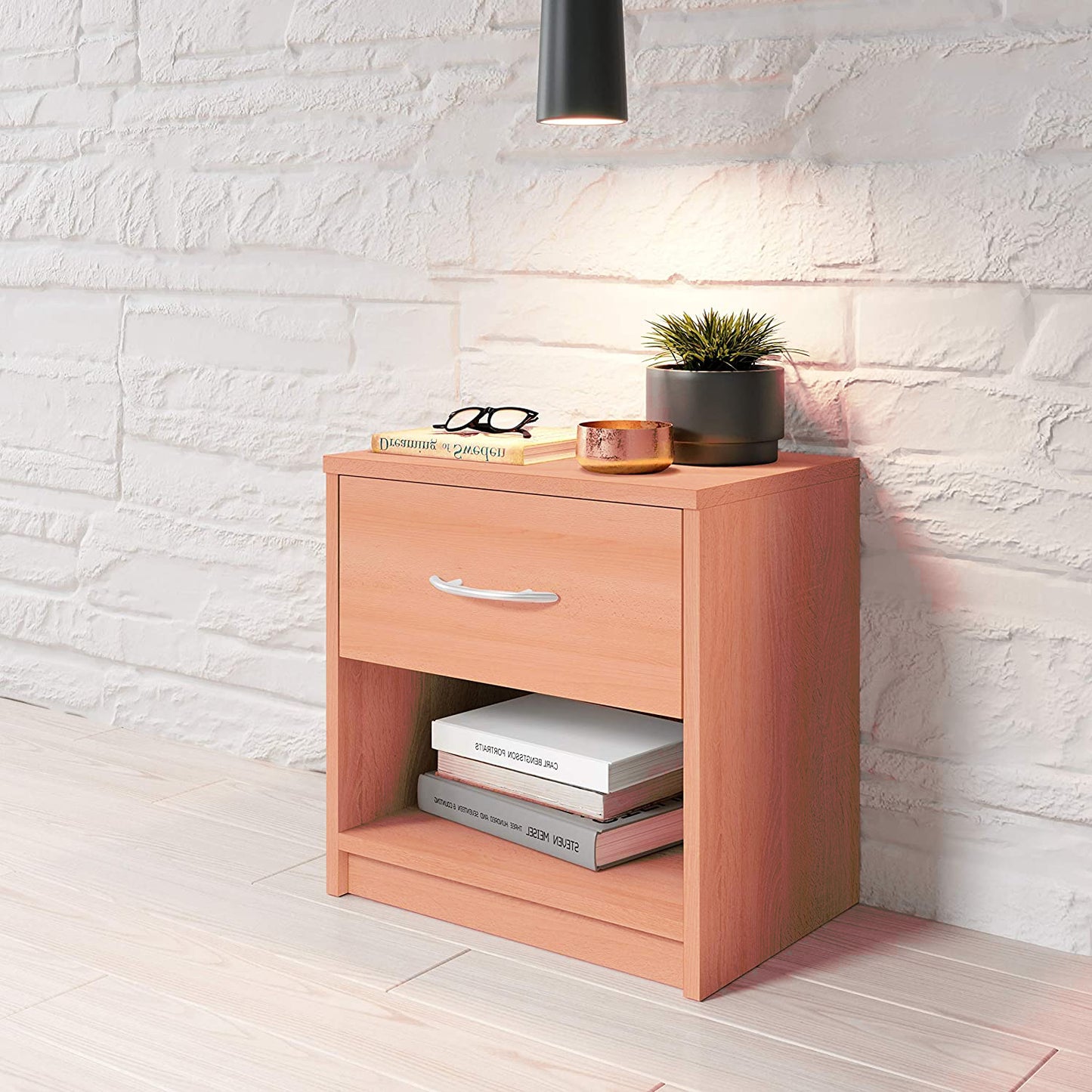 Bedside Table with smooth-running drawer light