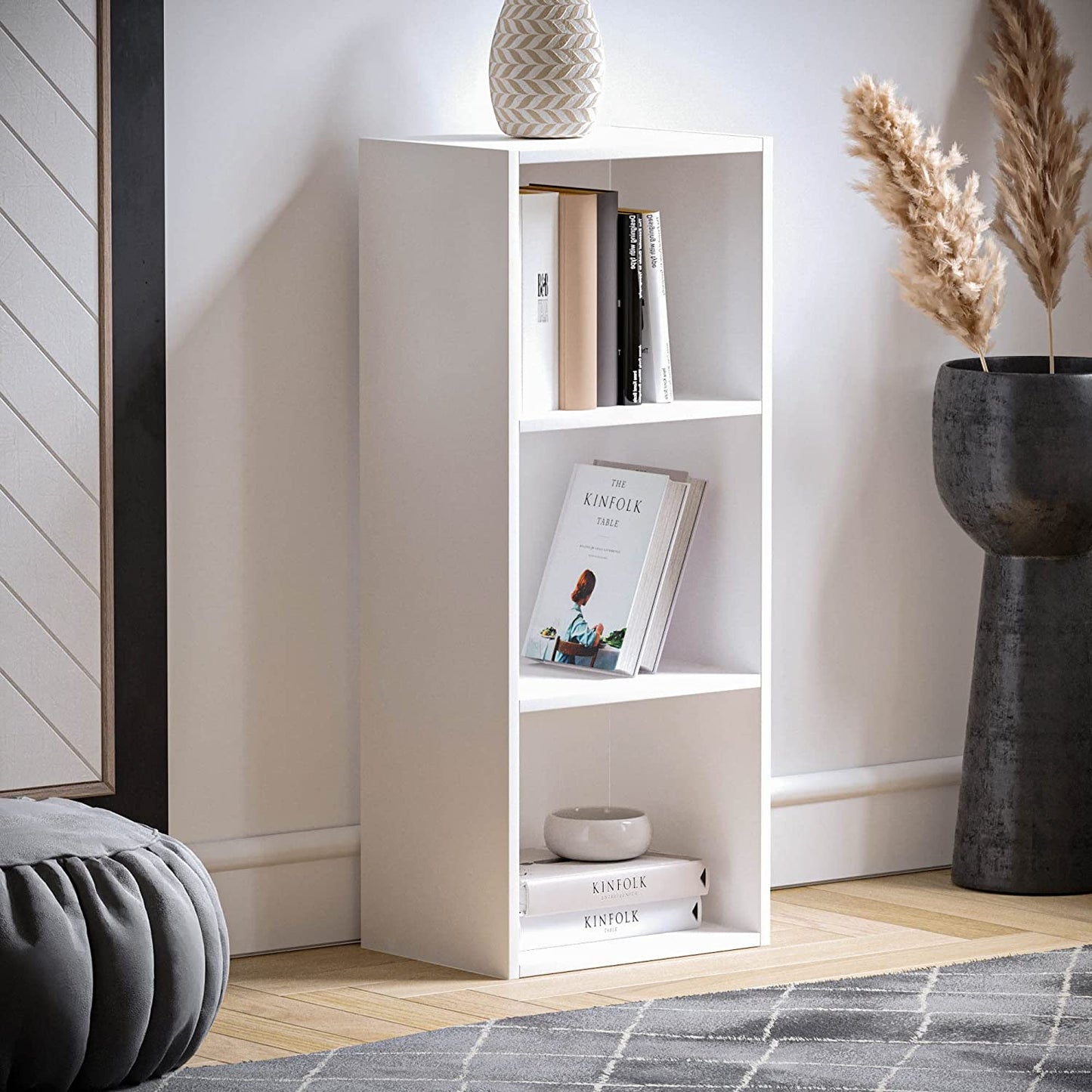 Modern 3-Tier Storage Unit with Shelves - Available in 3 Colors