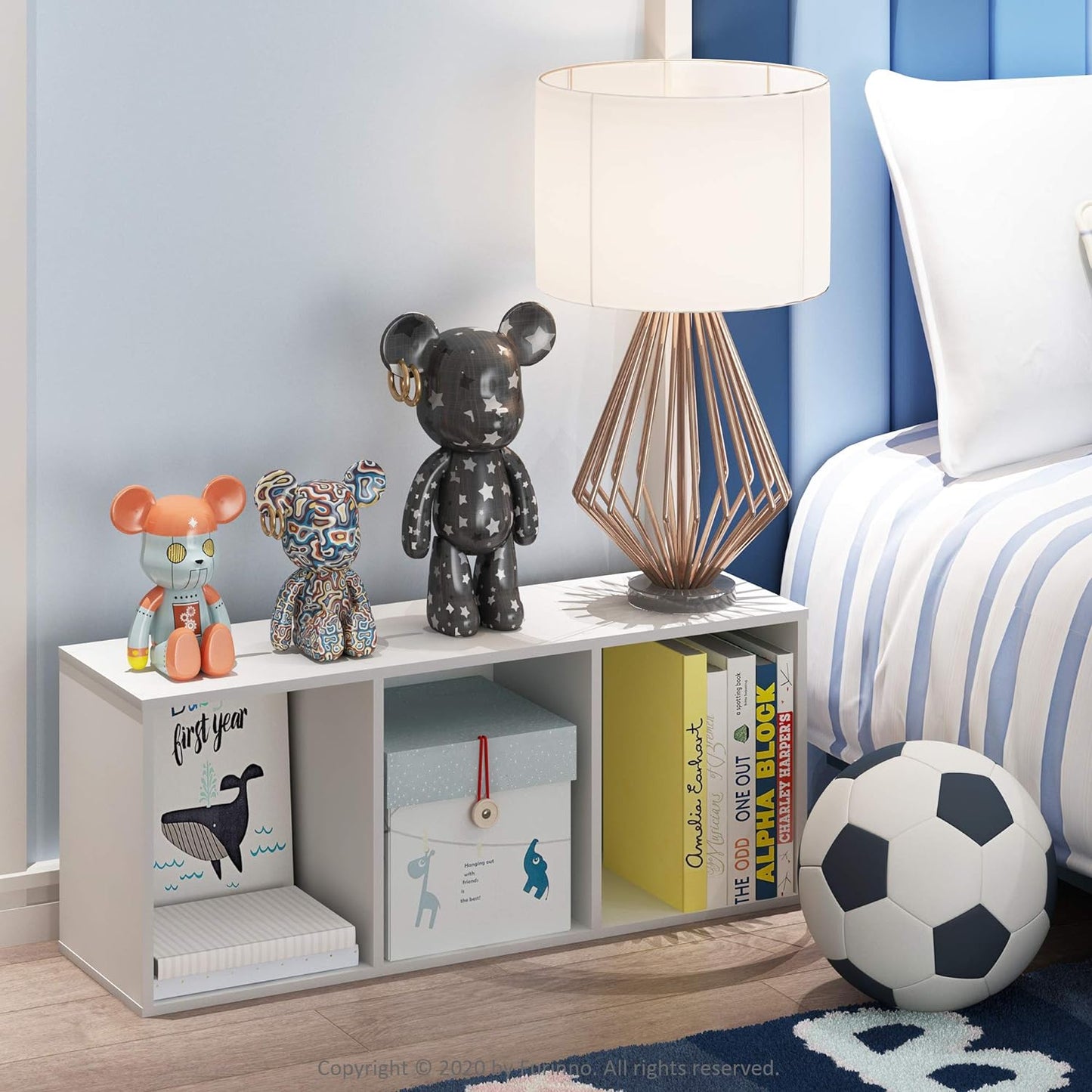 Modern 3-Tier Storage Unit with Shelves - Available in 3 Colors