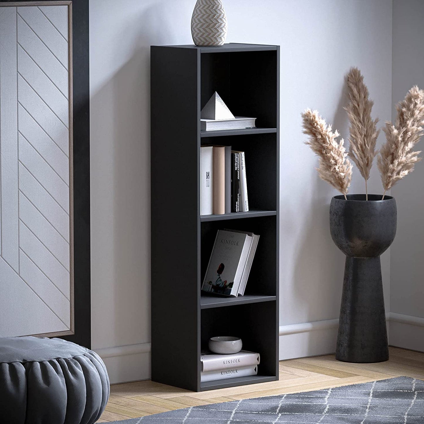 Modern 4-Tier Storage Unit with Shelves - Available in 3 Colors