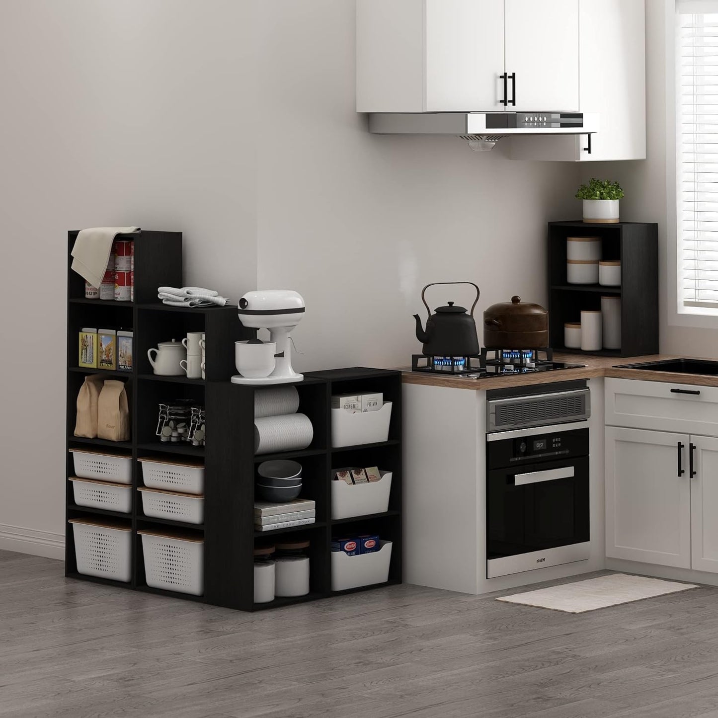 Modern 4-Tier Storage Unit with Shelves - Available in 3 Colors