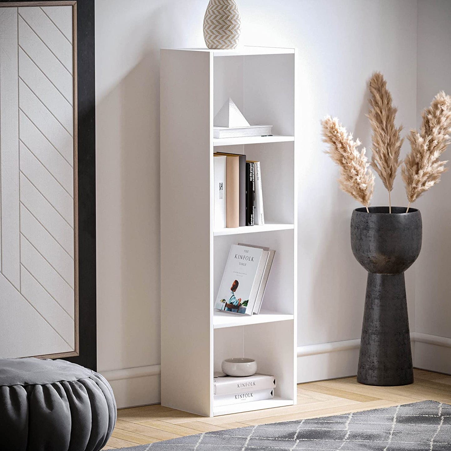 Modern 4-Tier Storage Unit with Shelves - Available in 3 Colors