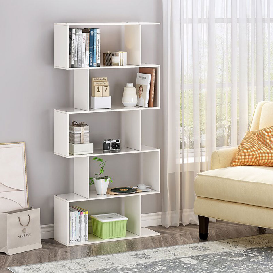Versatile Bookshelf Unit with Modern Design - White