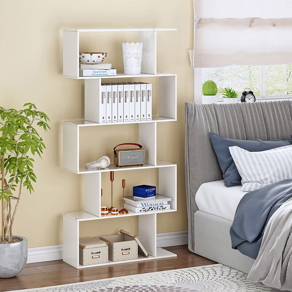 Versatile Bookshelf Unit with Modern Design - White