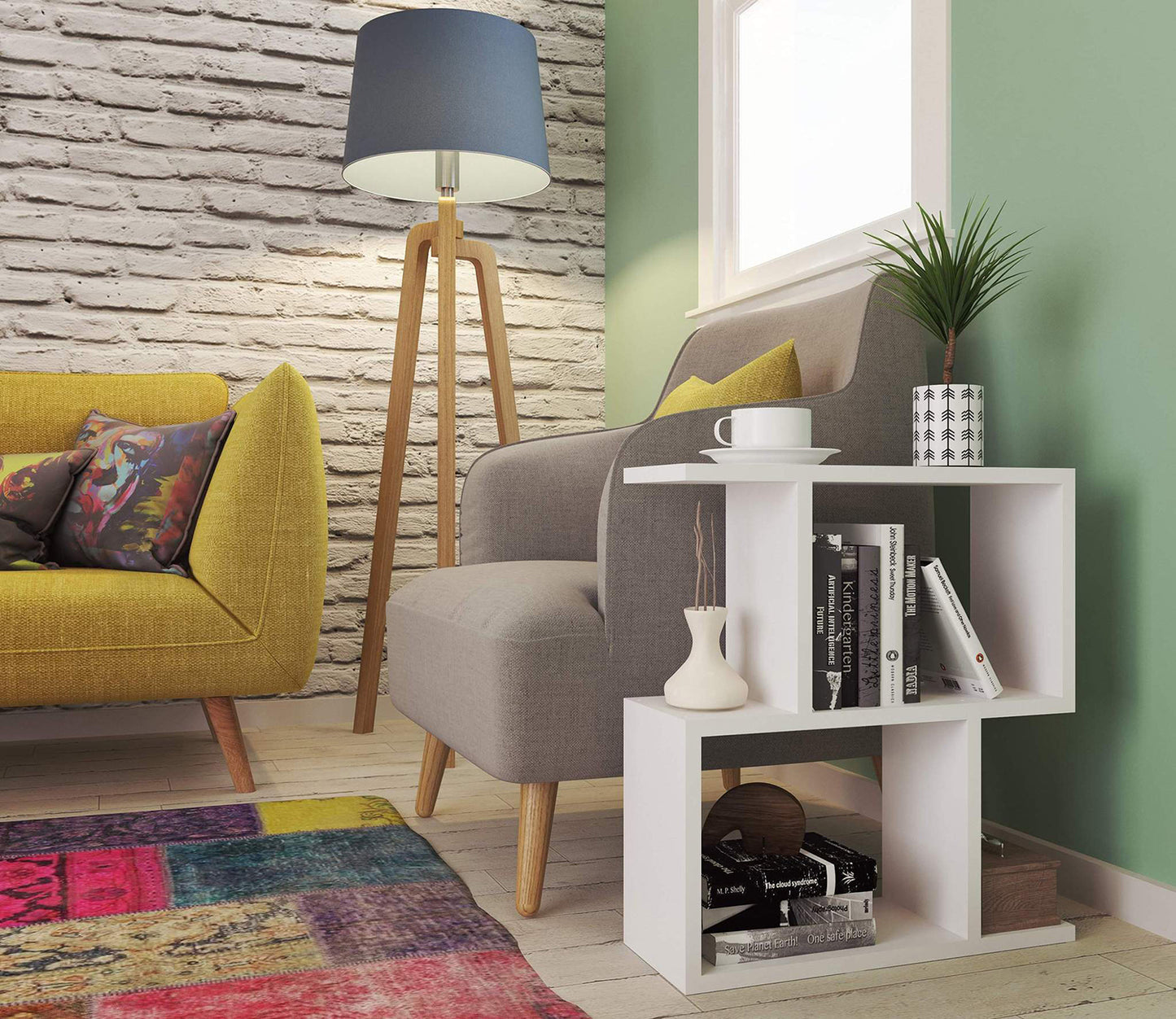side and Coffee Table - White