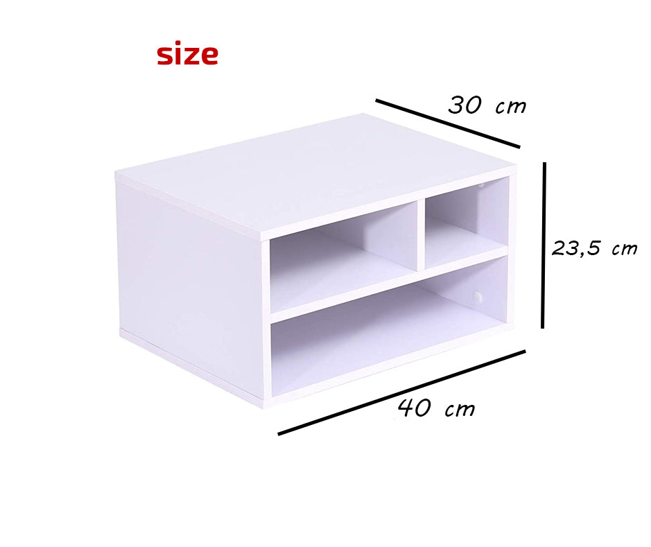 Printer Stand with Storage Shelves - Desktop Organizer for Home and Office