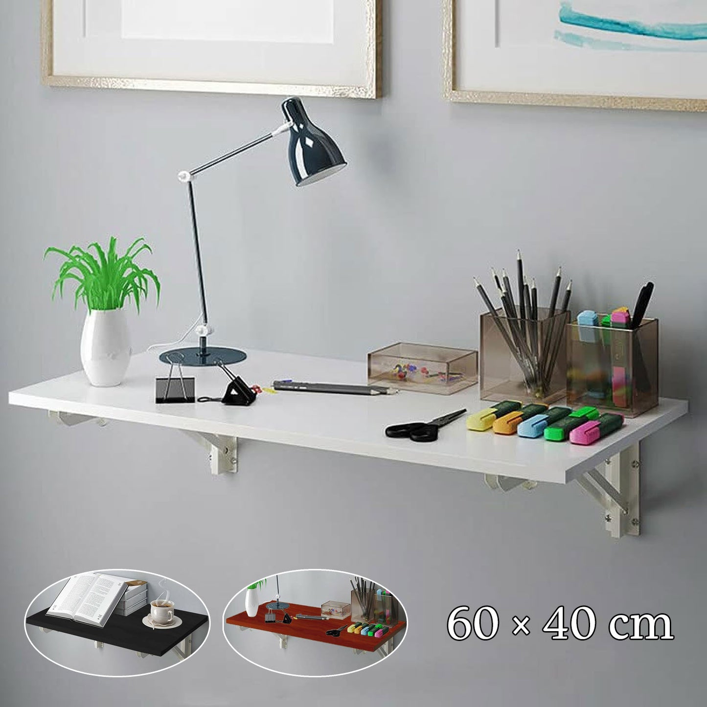 Wall-Mounted Foldable Desk 60x40 cm β Multi-Color