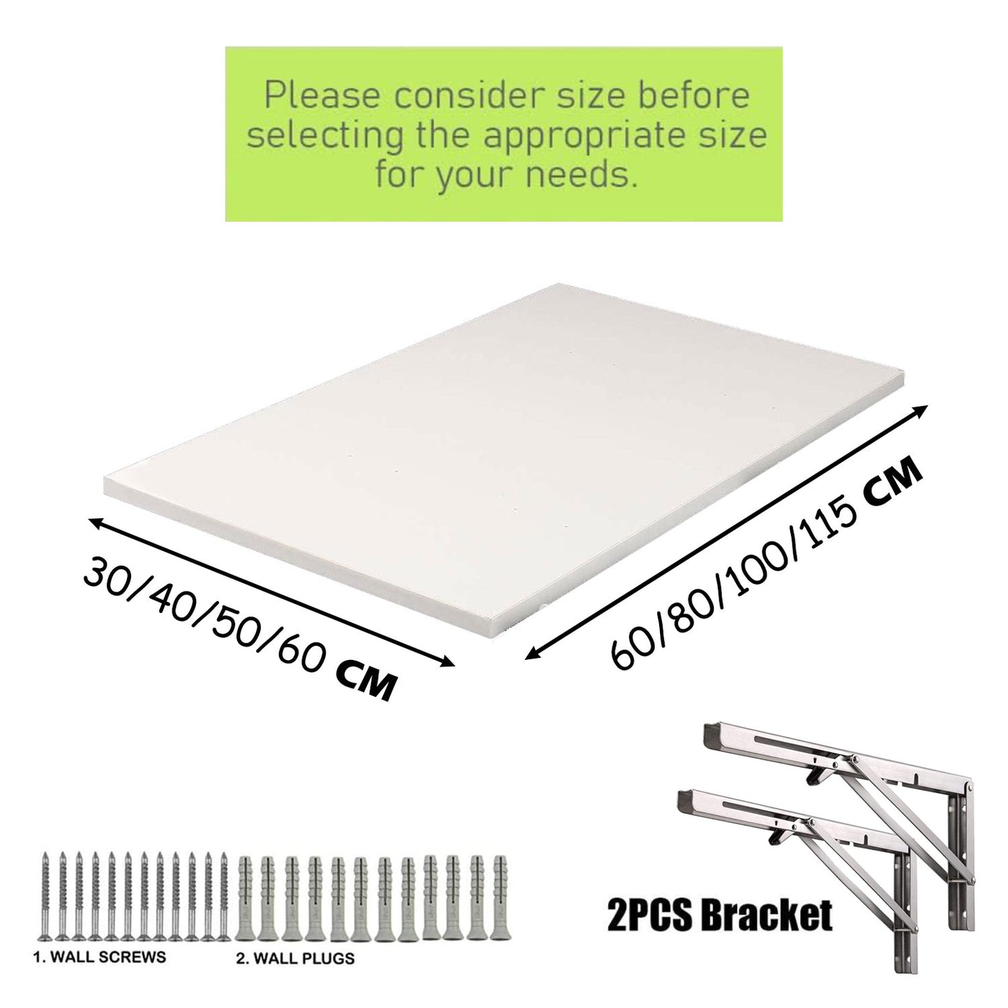 Wall-Mounted Foldable Desk 60x40 cm β Multi-Color