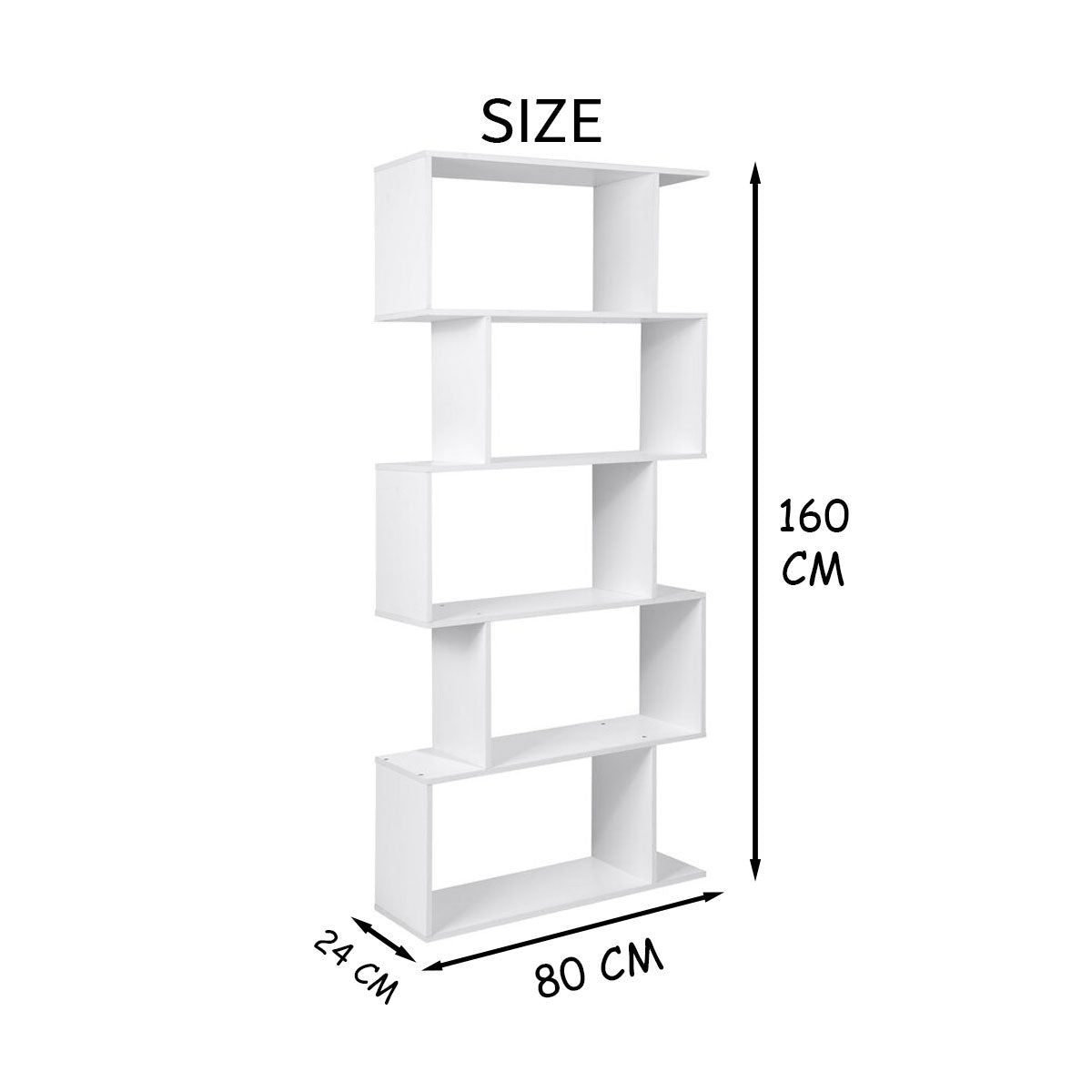 Versatile Bookshelf Unit with Modern Design - White