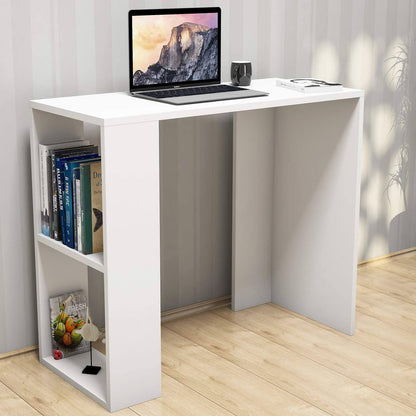 Work and Study Desk with Side Shelves