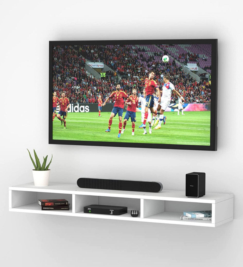 Wall Mounted TV Unit and Cabinet Measuring 110x24x18 cm