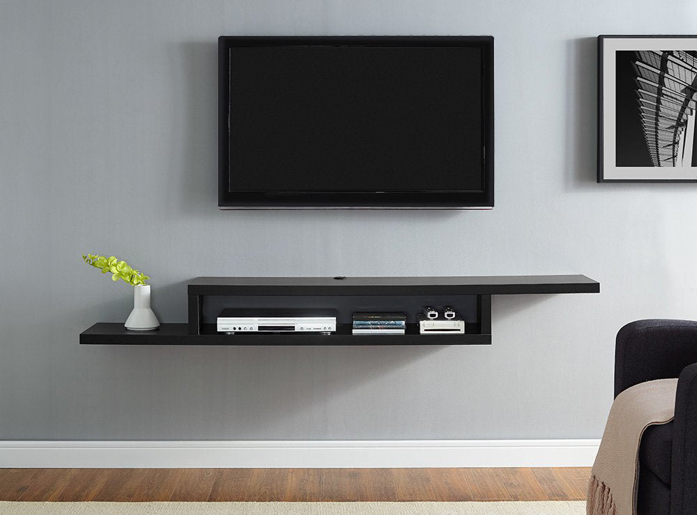 Wall-Mounted Floating TV Stand - Black