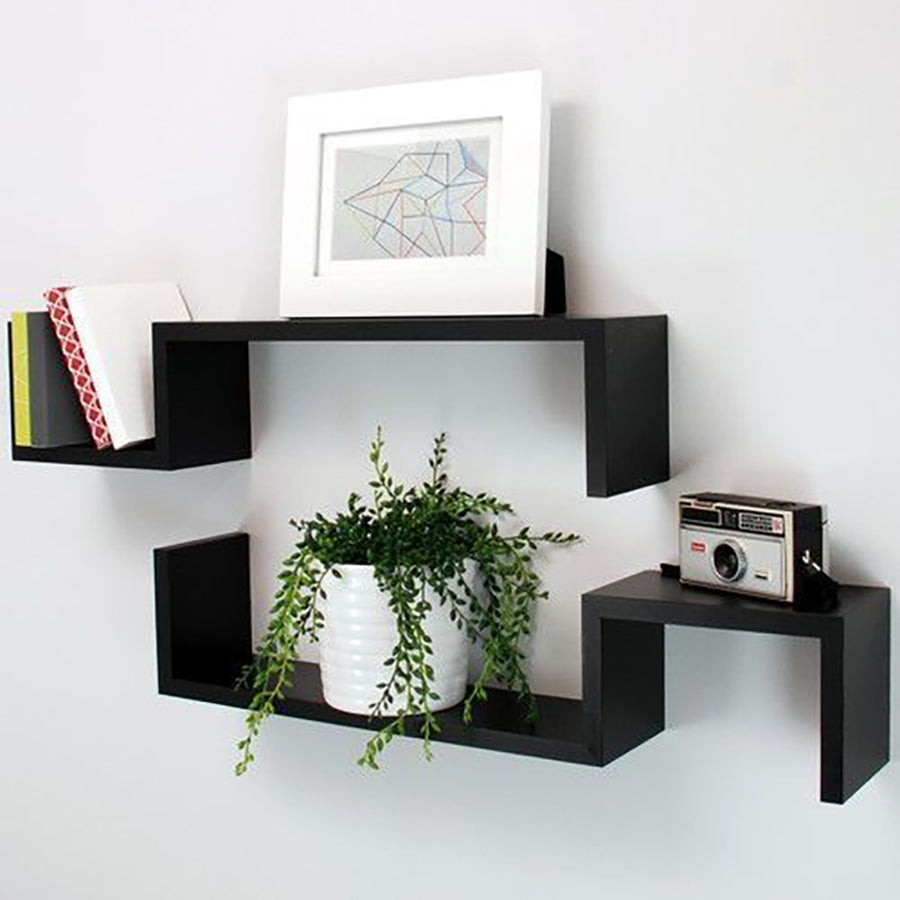 Solid Wood Wall Mounted Floating Shelves For Books And Accessories 2pieces