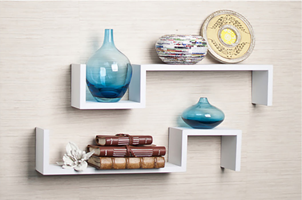 Solid Wood Wall Mounted Floating Shelves For Books And Accessories 2pieces