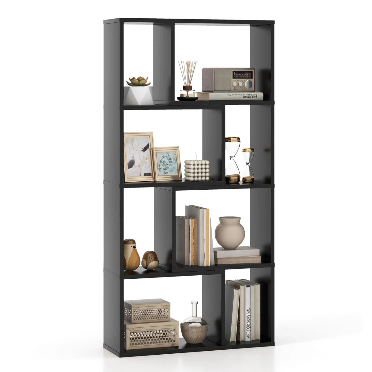 Modern Geometric Multi Tiered Display Storage Bookshelf
