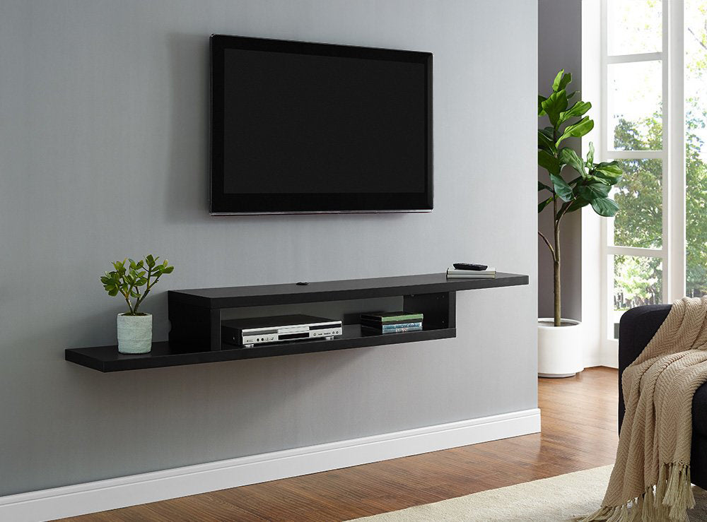Wall-Mounted Floating TV Stand - Black