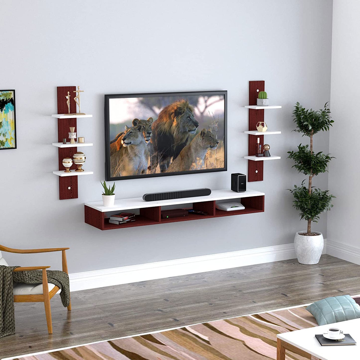 TV Unit, Cabinet, with TV Stand Unit Wall Shelf