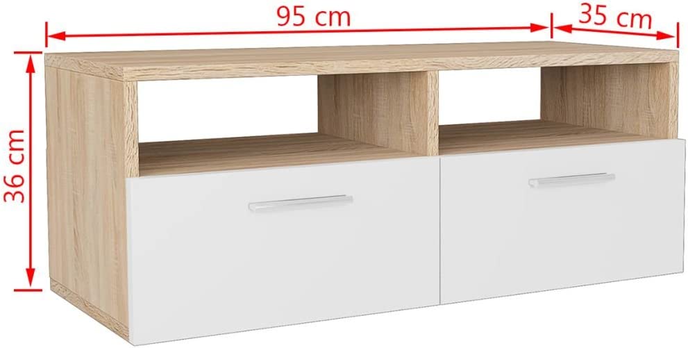 Stylish Floor-Standing TV Unit with Ample Storage - 95x35x36 cm