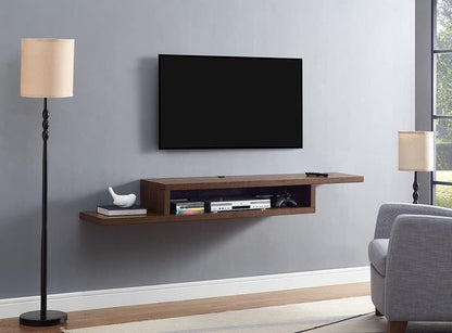 Wall-Mounted Floating TV Stand - Brown