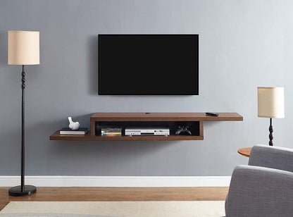 Wall-Mounted Floating TV Stand - Brown