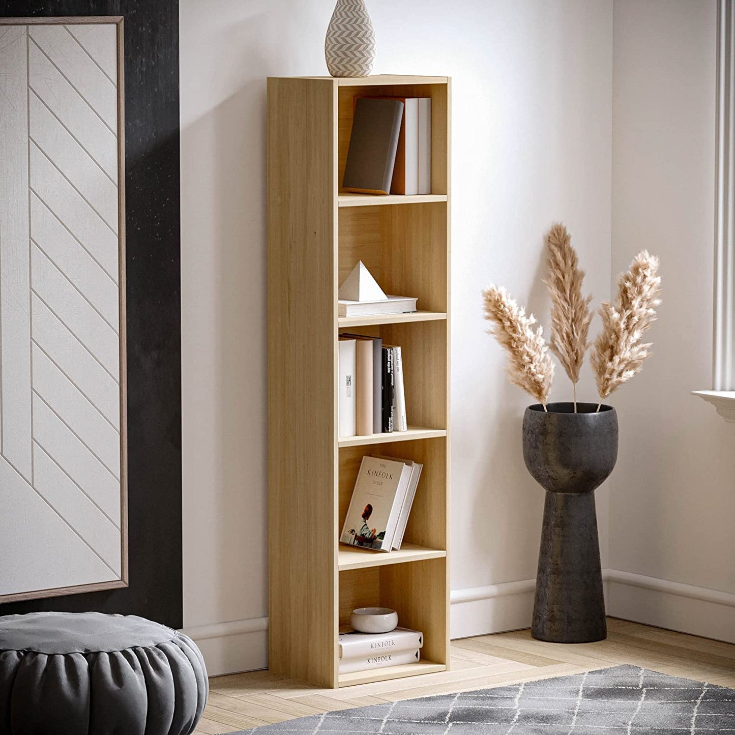 Modern 5-Tier Storage Unit with Shelves - Available in 3 Colors