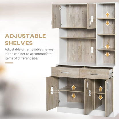 Large Kitchen Pantry Storage Cabinet with Adjustable Shelves