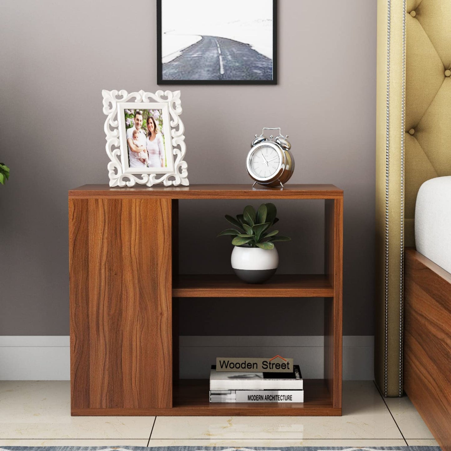 Side table and coffee table with storage space - Brown