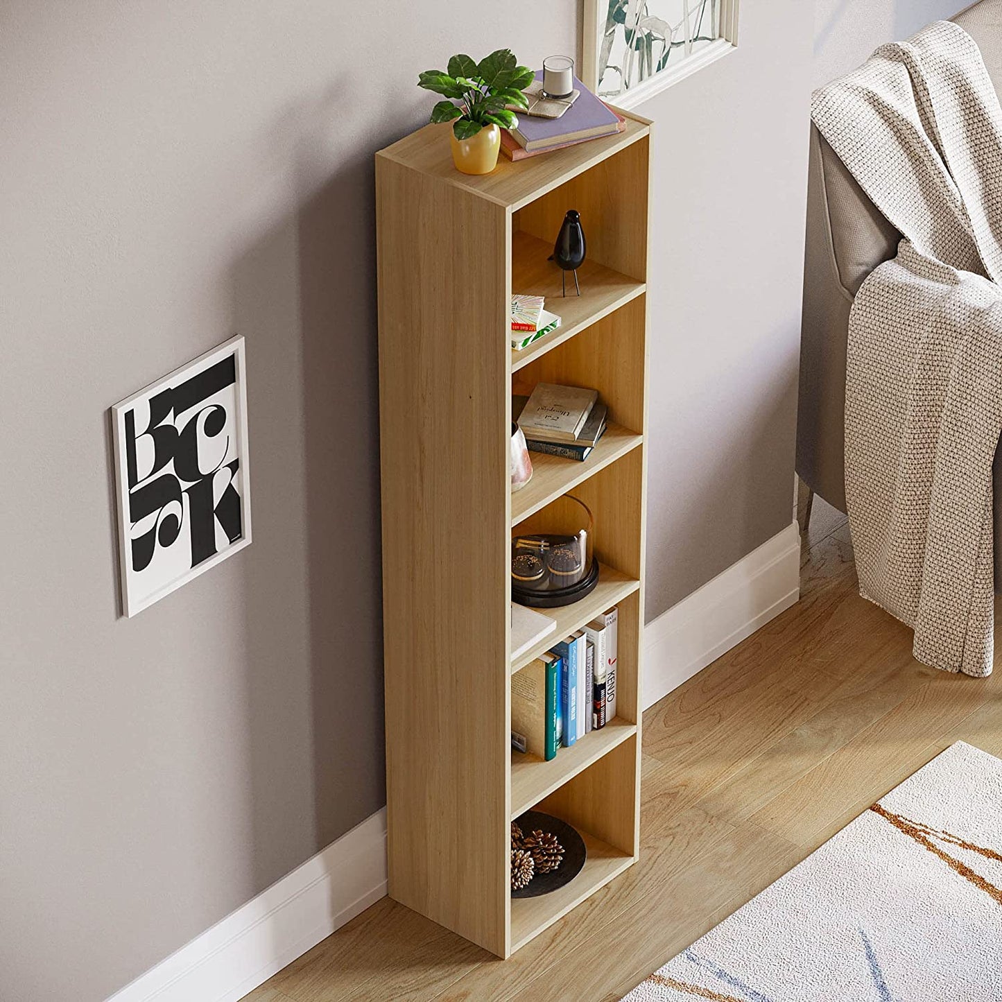 Modern 5-Tier Storage Unit with Shelves - Available in 3 Colors