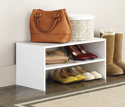 Wood Shoe Rack And Stackable White