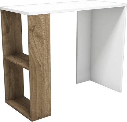Work and Study Desk with Side Shelves
